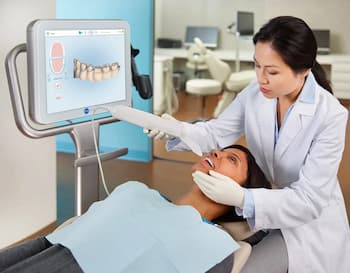 dentist using iTero scanner
